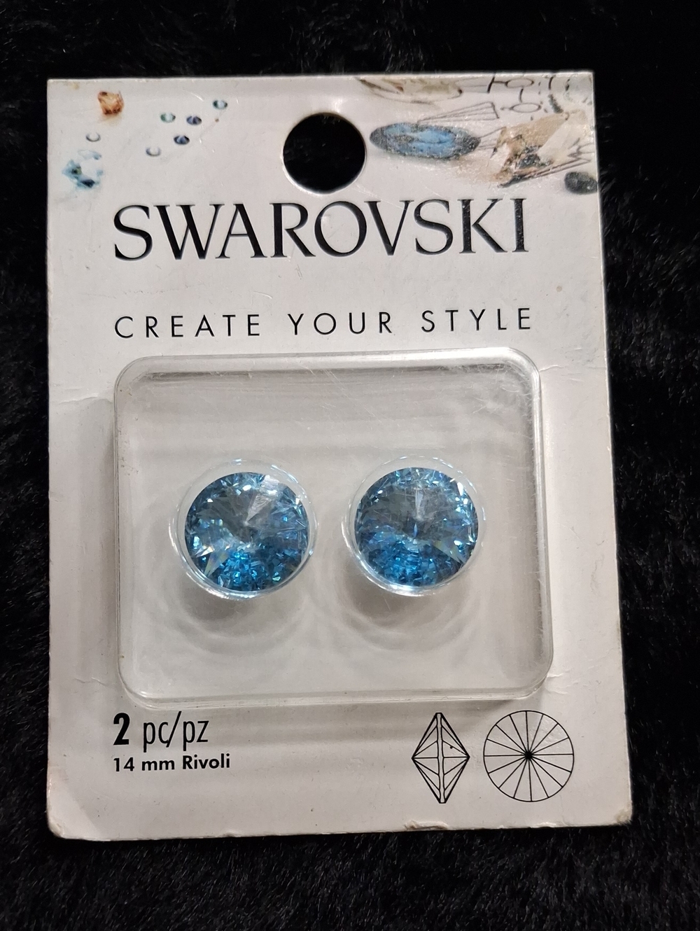Swarovski Sky Blue Rivoli Crystals